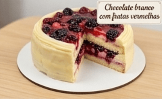 Chocolate branco com frutas vermelhas